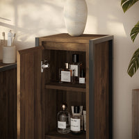 Vicco mobiletto bagno Quercia/nero 30 x 80 cm con 3 scomparti