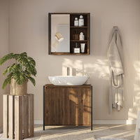 Vicco Set di mobili da bagno Quercia/nero 2 parti