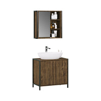 Vicco Set di mobili da bagno Quercia/nero 2 parti