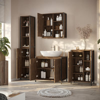 Vicco Set di mobili da bagno Quercia/nero 4 parti