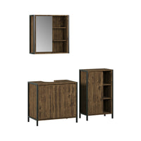 Vicco Set di mobili da bagno Quercia/nero 3 parti