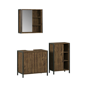 Vicco Set di mobili da bagno Quercia/nero 3 parti