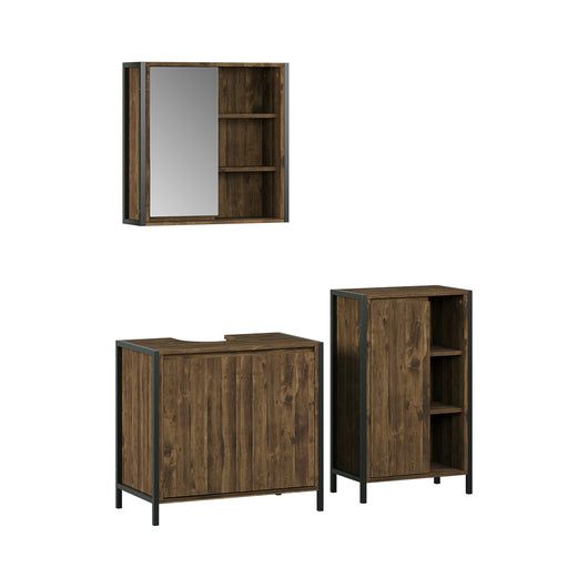 Vicco Set di mobili da bagno Quercia/nero 3 parti