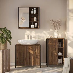 Vicco Set di mobili da bagno Quercia/nero 3 parti