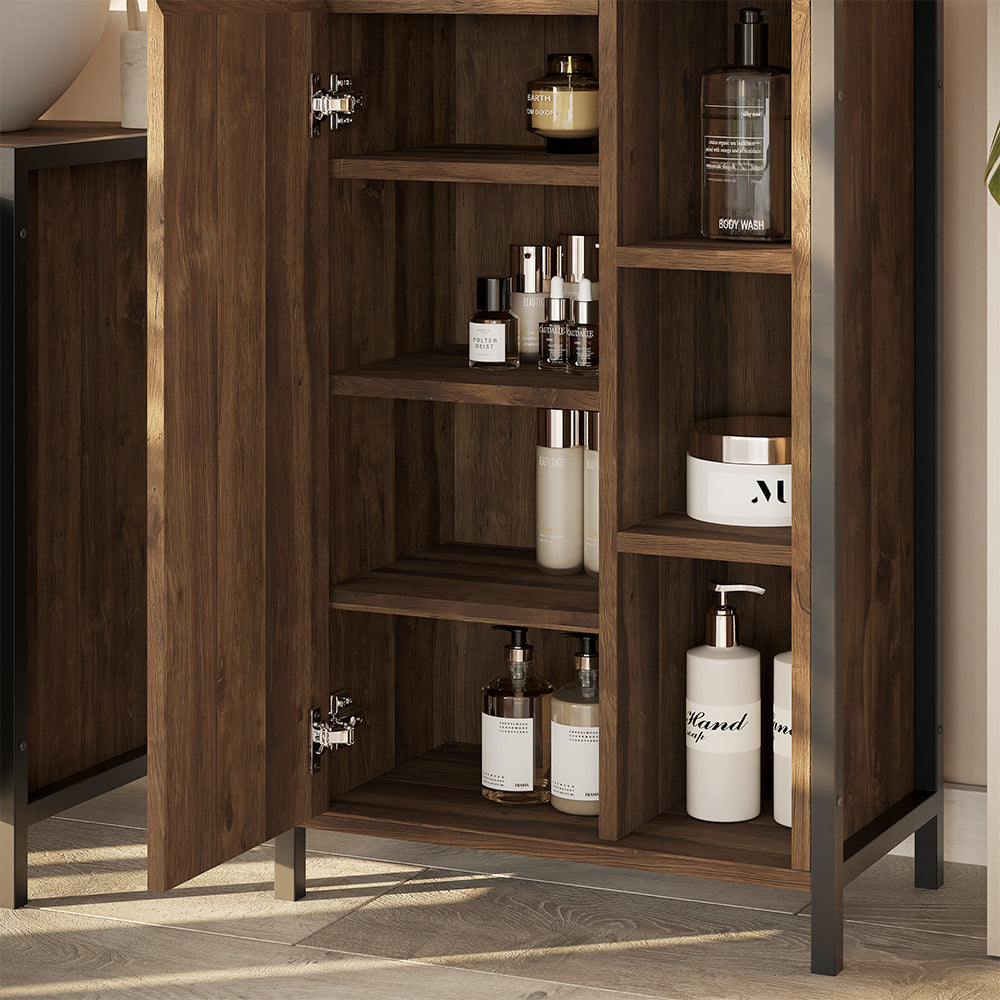 Vicco Set di mobili da bagno Quercia/nero 3 parti