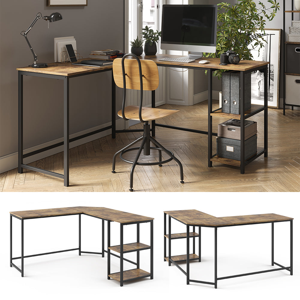 Vicco Scrivania ad angolo Legno antico 138 x 50 cm