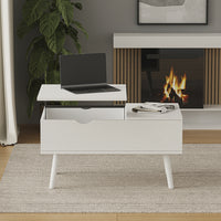 Vicco tavolino soggiorno Bianco 76 x 45 cm con funzione di sollevamento