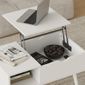 Vicco tavolino soggiorno Bianco 76 x 45 cm con funzione di sollevamento