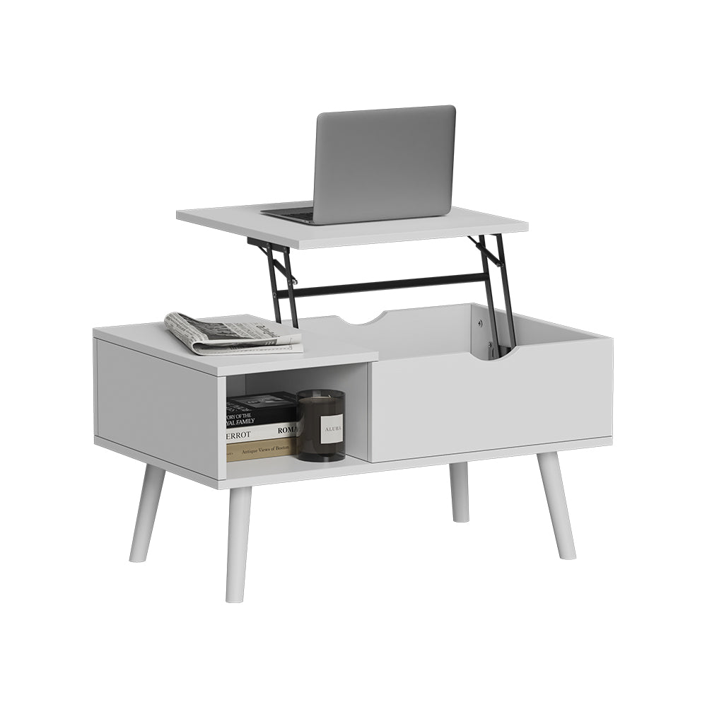 Vicco tavolino soggiorno Bianco 76 x 45 cm con funzione di sollevamento