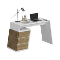 Vicco Scrivania Bianco/quercia 105 x 50 cm con 3 cassetti