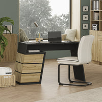 Vicco Scrivania Antracite/quercia 105 x 50 cm con 3 cassetti