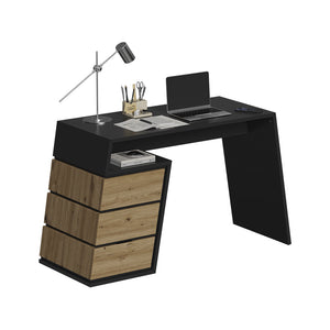 Vicco Scrivania Antracite/quercia 105 x 50 cm con 3 cassetti
