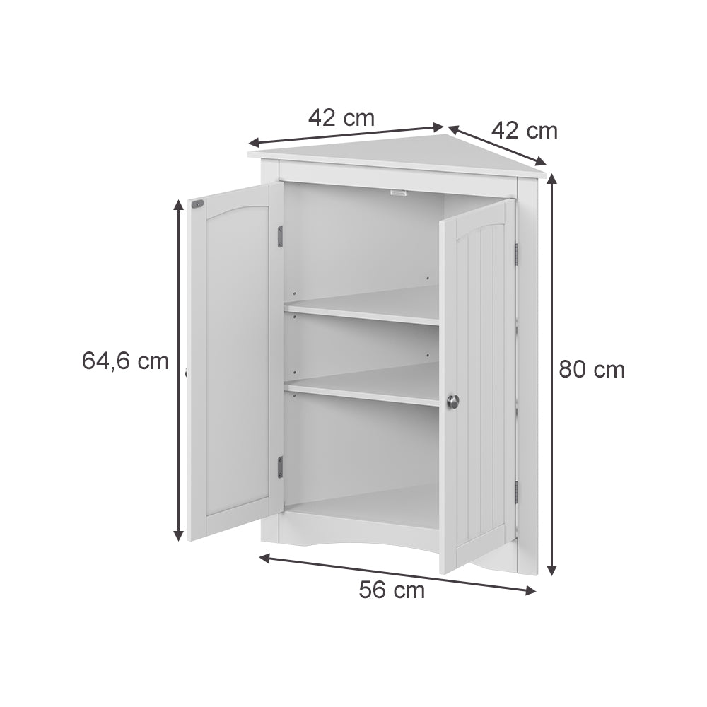 Vicco mobiletto bagno Bianco 56 x 80 cm con 2 porte