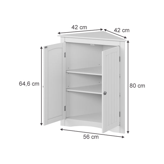 Vicco mobiletto bagno Bianco 56 x 80 cm con 2 porte
