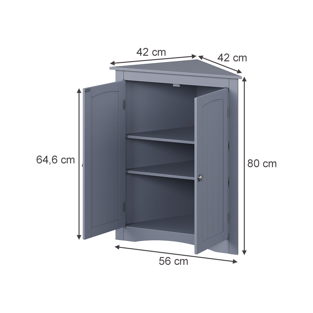 Vicco mobiletto bagno Grigio 56 x 80 cm con 2 porte