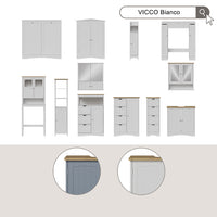 Vicco mobiletto bagno Grigio 56 x 80 cm con 2 porte