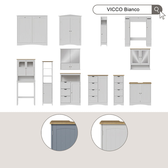 Vicco mobiletto bagno Grigio 56 x 80 cm con 2 porte