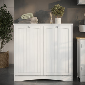 Vicco armadietto da bagno con portabiancheria Bianco 83 x 80 cm con 2 cesti per la biancheria