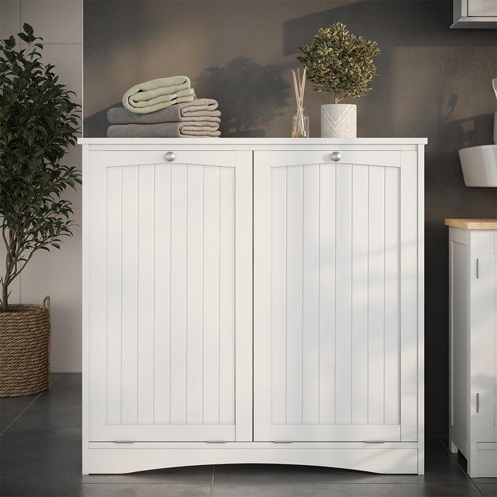 Vicco armadietto da bagno con portabiancheria Bianco 83 x 80 cm con 2 cesti per la biancheria