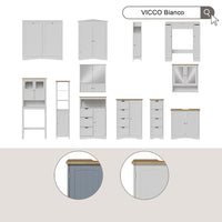 Vicco armadietto da bagno con portabiancheria Bianco 83 x 80 cm con 2 cesti per la biancheria
