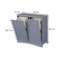 Vicco armadietto da bagno con portabiancheria Grigio 83 x 80 cm con 2 cesti per la biancheria