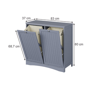 Vicco armadietto da bagno con portabiancheria Grigio 83 x 80 cm con 2 cesti per la biancheria