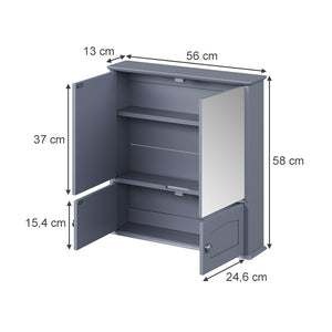 Vicco Specchio contenitore bagno Grigio 56 x 58 cm