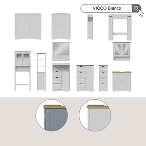 Vicco Specchio contenitore bagno Grigio 56 x 58 cm