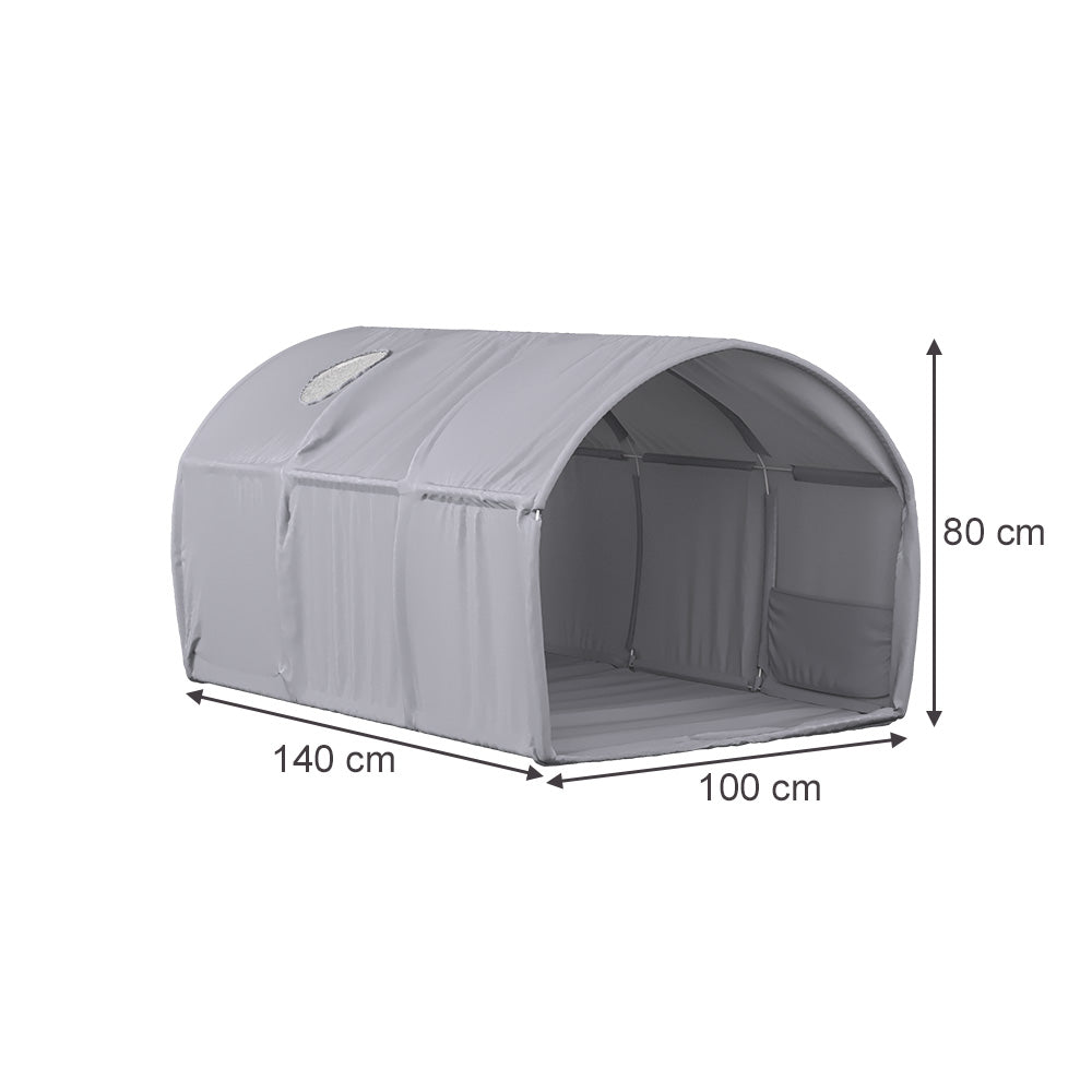 Vitalispa Tenda a tunnel Grigio 100 x 80 cm con finestra