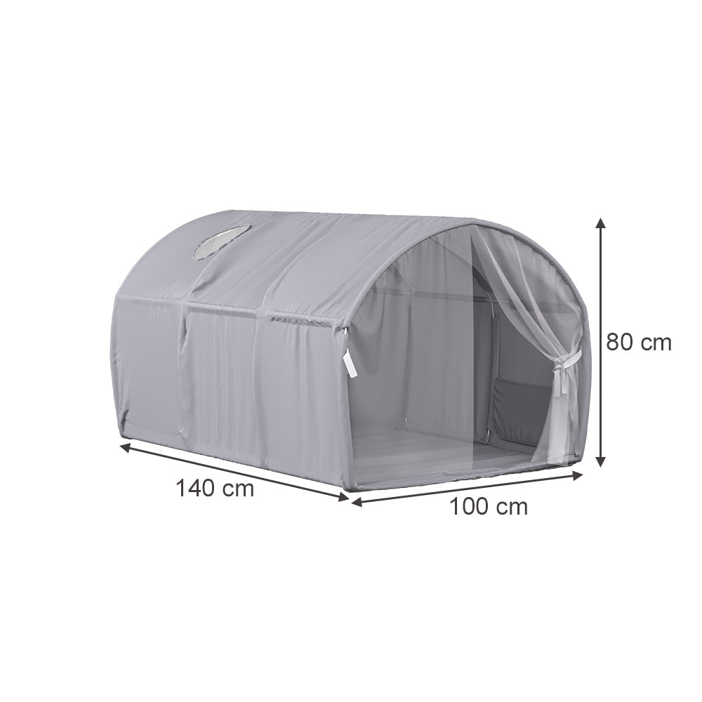Vitalispa Tenda a tunnel Grigio 100 x 80 cm con finestra e rete