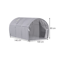 Vitalispa Tenda a tunnel Grigio 100 x 80 cm con finestra e rete