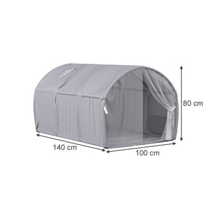 Vitalispa Tenda a tunnel Grigio 100 x 80 cm con finestra e rete