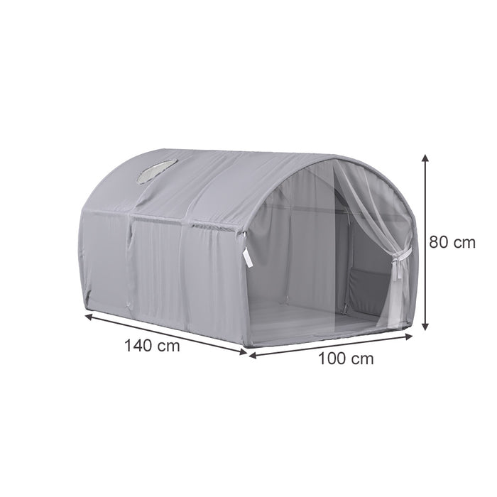 Vitalispa Tenda a tunnel Grigio 100 x 80 cm con finestra e rete