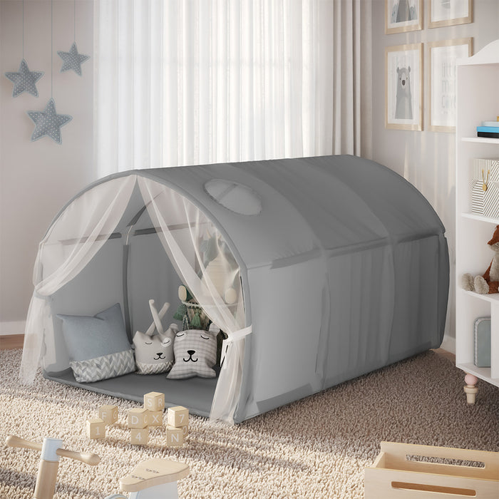 Vitalispa Tenda a tunnel Grigio 100 x 80 cm con finestra e rete
