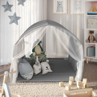 Vitalispa Tenda a tunnel Grigio 100 x 80 cm con finestra e rete
