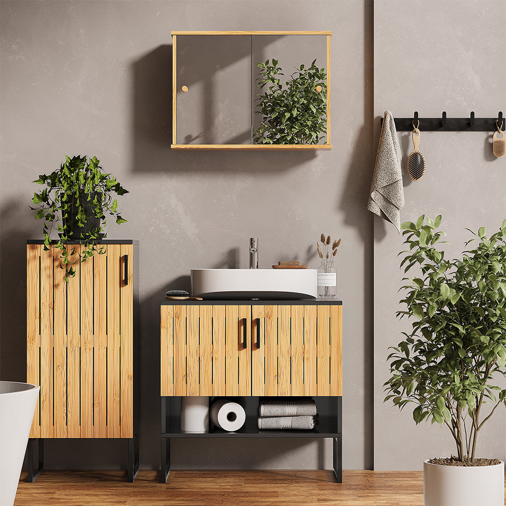 Vicco Set di mobili da bagno Bambù 3 parti