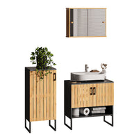 Vicco Set di mobili da bagno Bambù 3 parti