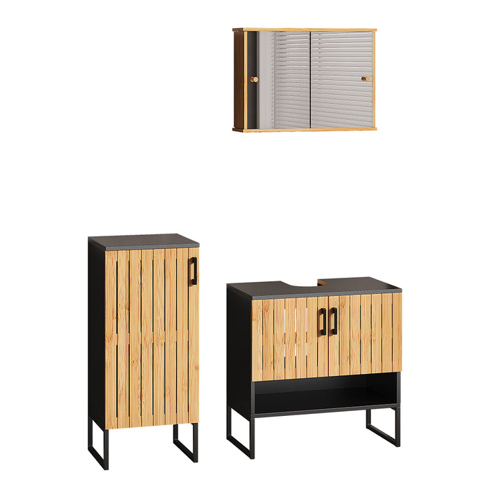 Vicco Set di mobili da bagno Bambù 3 parti