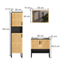 Vicco Set di mobili da bagno Bambù 3 parti