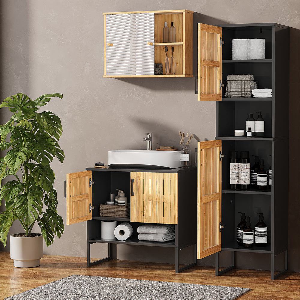 Vicco Set di mobili da bagno Bambù 3 parti