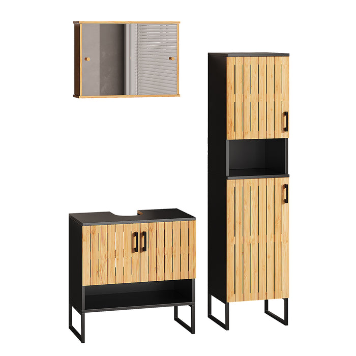 Vicco Set di mobili da bagno Bambù 3 parti