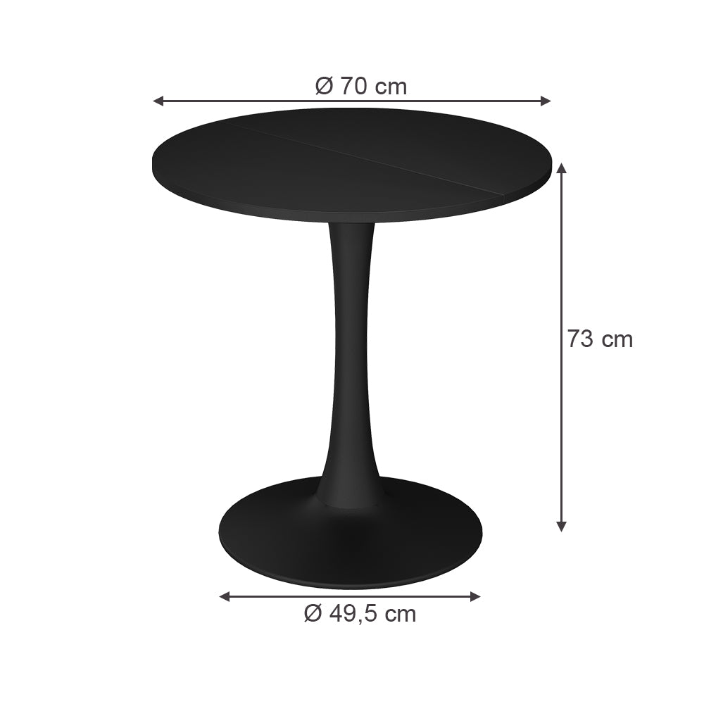 Vicco tavolo da pranzo Nero 70 x 70 cm