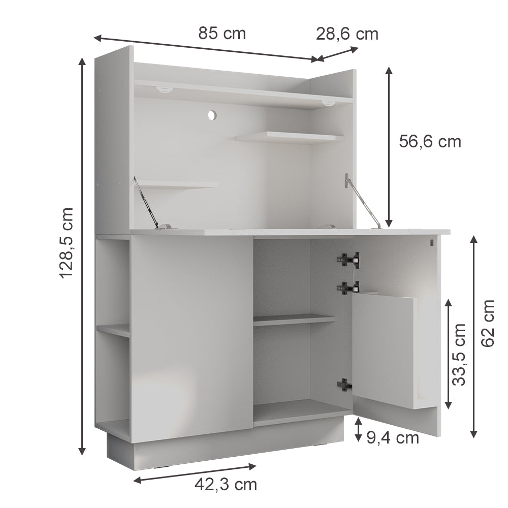 Vicco Scrivania per segretaria Bianco 85 x 27 cm
