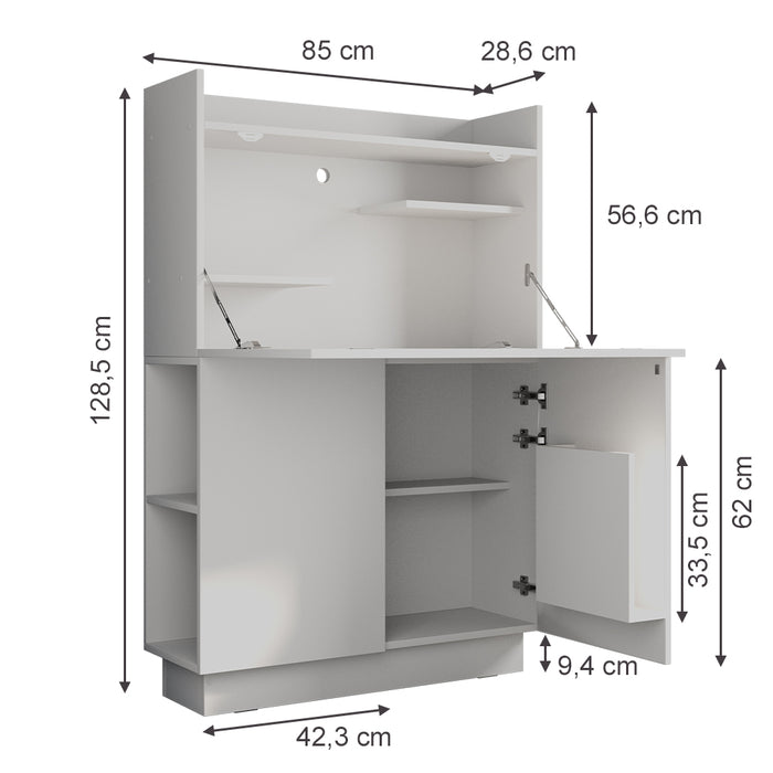 Vicco Scrivania per segretaria Bianco 85 x 27 cm