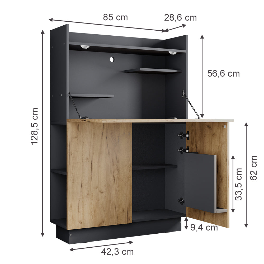 Vicco Scrivania per segretaria Antracite 85 x 27 cm
