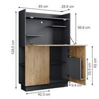 Vicco Scrivania per segretaria Antracite 85 x 27 cm