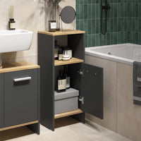 Vicco Set di mobili da bagno Antracite/quercia dorata 2 parti