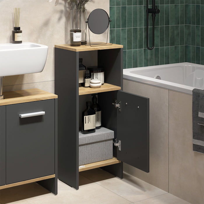 Vicco Set di mobili da bagno Antracite/quercia dorata 2 parti