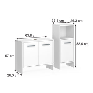 Vicco Set di mobili da bagno Bianco 2 parti