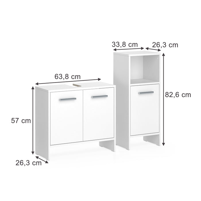 Vicco Set di mobili da bagno Bianco 2 parti
